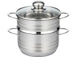 Dampfgartopf ELO BASIC "Brillant", silber (silberfarben), Ø:18cm, Töpfe, Dampfgartopf, Glasdeckel, Induktion