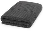 Duschtuch ROSS "CARRE", grau (anthrazit), B:70cm L:140cm, Frottier, Frottier, Handtücher, Duschtuch, 100% Baumwolle, Rippenstruktur, große Farbauswahl