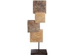Dekoobjekt CASABLANCA BY GILDE "Skulptur quadratisch Esculpida naturfarben H. 69 cm", beige (naturfarben), B:25cm H:69cm T:11,5cm, Kunstharz, Dekofiguren, Dekoobjekt