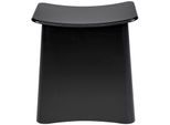 Badhocker WENKO "Wing", schwarz, B:45cm H:48cm T:33cm, Hocker: Kunststoff - ABS, Wäschesack: 100% Polyester, Hocker, Badhocker, belastbar bis zu 120 kg