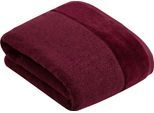 Badetuch VOSSEN "Pure", lila (berry), B:100cm L:150cm, Frottier, Obermaterial: 100% Baumwolle, Handtücher, Badetuch, Baumwolle & VEGAN, mit eleganter Veloursbordüre