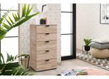 Kommode INOSIGN "Duero Schubkastenkommode", grau (grau eiche), B:45cm H:95cm T:40cm, Holzwerkstoff, Sideboards, Kommode, mit 5 Schubkästen, Breite ca. 45 cm