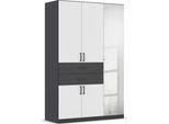 Kleiderschrank RAUCH "Maika", grau (graumetallic, alpinweiß), B:136cm H:210cm T:54cm, Holzwerkstoff, Schränke, Kleiderschrank, mit Spiegel, 2 Schubladen, in verschiedenen Breiten, Höhen und Farben