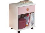 Rollcontainer WIMEX "Cindy2", rosa (weiß, rosé), B:46cm H:58cm T:40cm, Holzwerkstoff, Rollwagen, Rollcontainer