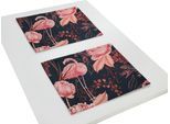 Platzset ADAM "Eden" Gr. 1, bunt (dunkelblau, pink), B:40cm L:40cm, Obermaterial: 100% Baumwolle, Platzsets, Platzset, GOTS organic,zertifiziert durch CERES 0242Made in Germany