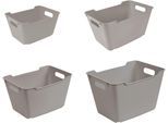 Aufbewahrungskorb KEEEPER "lotta", grau, 4 Stk., Polypropylen, Aufbewahrungsboxen, Aufbewahrungskorb, 1,8 l - 20 l, hochwertiger Kunststoff
