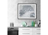 Bild QUEENCE "Miniatur", grau (farbe rahmen: schwarz, farbe bild(er): grau), B:50cm H:40cm, Acrylglas, Holz, Papier, Bilder, Bild, HD Premium Poster-Druck inkl. Holzrahmen