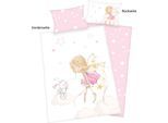 Babybettwäsche BABY BEST "Little Fairy", rosa, B/L: 100cm x 135cm, 1 Stk., 1 Stk., Flanell, B/L: 60cm x 40cm, Flanell, Obermaterial: 100% Baumwolle, Bettwäsche, Babybettwäsche, mit niedlichem Feen-Motiv