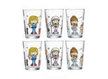 Kinderbecher RITZENHOFF & BREKER "Kindergläser Berufe Mädchen 205 ml 6er Set bunt", bunt, 6 tlg., Glas, Trinkgefäße, Kinderbecher