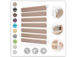 Doppelrollo LICHTBLICK ORIGINAL "Duo Rollo Klemmfix" Gr. 2, grau (taupe, weiß), B:110cm H:150cm, Polyester, Rollos, Doppelrollo, Seitenzugrollo, Montage mit beiliegendem, verstellbarem Klemmträger