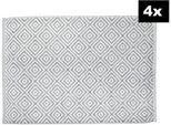 Badematte DONE. "DAILY SHAPES Diamond 4er-Set", silber (silberfarben), H:5mm, Baumwolle, Badematten, Badematte, Badvorleger aus 100% Baumwolle, Jacquardgewebt