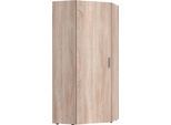 Eckschrank WIMEX "Münster Ecklösung", braun (eiche sägerau nachbildung), B:80cm H:185cm T:80cm, Holzwerkstoff, Schränke, Eckschrank, Mehrzweckschrank mit 5 Einlegeböden