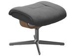 Fußhocker STRESSLESS "Mayfair", grau (dunkelgrau dinamica), B:55cm H:41cm T:39cm, Microfaser DINAMICA (88% Polyester, 12% Polyurethan), Hocker, Fußhocker, mit Cross Base, Größe S, M & L, Holzakzent Eiche