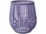 Windlicht CREATIV HOME "Kerzenhalter Bambus", lila (lavendel), H:25cm Ø:25cm, Glas, Kerzenhalter, Windlicht, Höhe ca. 25 cm