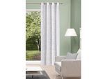 Vorhang HOME WOHNIDEEN "PIXEL" Gr. 1, weiß, B:140cm H:245cm, Polyester, Gardinen, Vorhang, Ösenschal Leinenoptik Scherlimusterung