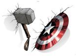 Wandtattoo KOMAR "Avengers Hammer & Shield - Größe 100 x 70 cm", bunt, B:100cm H:70cm, Folie, Wandtattoos, Wandtattoo, selbstklebend, Wandsticker, Kinderzimmer