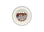 Suppenteller VILLEROY & BOCH "Suppenteller Dorf Design Naif ø 21 cm bunt", bunt, Speiseteller, Suppenteller