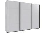 Kleiderschrank WIMEX "Mugano, Made in Germany, Lieferung bis in Deine Etage und Stellort", schwarz (weiß, griffe schwarz), B:270cm H:208cm T:65cm, Holzwerkstoff, Schränke, Kleiderschrank, 3 Schwebetüren, große Größen, mit oder ohne Spiegel, Metallgriffe
