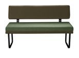 Sitzbank OTTO HOME "Gabi Esszimmerbank, Bank, Küchenbank, Polsterbank", grün, B:141cm H:88cm T:67cm, Holzwerkstoff, Massivholz, Metall, Polyester, Sitzbänke, Sitzbank, Gestell aus matt-schwarzem Flachmetall, stabil, 2-Stoff-Design