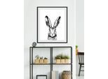 Bild QUEENCE "Matias", schwarz (farbe rahmen: schwarz, farbe bild(er): schwarz, weiß), B:30cm H:40cm, Acrylglas, Holz, Papier, Bilder, Bild, HD Premium Poster-Druck inkl. Holzrahmen