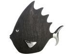 Tierfigur CASABLANCA BY GILDE "Figur Fisch", schwarz, B:36cm H:33cm T:15cm, Kunstharz, Dekofiguren, Tierfigur