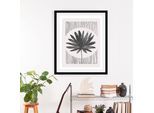 Bild QUEENCE "Flora", schwarz (farbe rahmen: schwarz, farbe bild(er): schwarz), B:40cm H:50cm, Acrylglas, Holz, Papier, Bilder, Bild, gerahmt