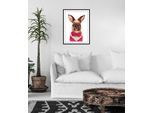 Bild QUEENCE "Ellie", pink (farbe rahmen: schwarz, farbe bild(er): pink, braun), B:50cm H:70cm, Acrylglas, Holz, Papier, Bilder, Bild, HD Premium Poster-Druck inkl. Holzrahmen