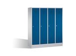 C+P Umkleidespind Classic auf Sockel, 4 Abteile, H1800xB1590xT500mm Front Enzianblau Korpus Lichtgrau ; C + P Möbelsysteme (8020-42|S10026)