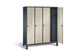 C+P Garderobenschrank Evolo, H1850xB1590xT500mm, Front Dekor Sen-Esche, Korpus Anthrazitgrau (48010-42) ; C + P Möbelsysteme (48010-42|S10264)