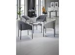 Sessel meet by Paperflow MILO, gepolstert, B 470 x T 450 x H 450 mm, Stoff und Stahl, grau/mattschwarz