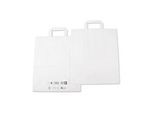 Elco Papiertasche mit Flachhenkel, weisses Kraftpapier, L 170 x B 320 x H 380 mm, 200 Stück, robust, Mehrweg-Tragetasche, weiss