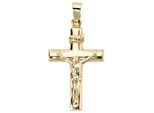Kreuzanhänger JOBO "Anhänger Kreuz Kruzifix", gold (gelbgold 333), Schmuckanhänger, Damen, Gelbgold 333, 333 Gold