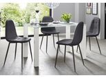 Essgruppe OTTO HOME, schwarz-weiß (weiß, schwarz), B:120cm, Sitzmöbel-Sets, Essgruppe, mit Glastisch, Breite 120 cm
