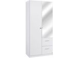Schlafzimmer-Set RAUCH "Kleiderschrank Schrank Garderobe Schlafzimmer Büroschrank BUCHHOLZ", weiß (alpinweiß), Holzwerkstoff, Schlafzimmermöbel-Sets, (3-tlg.) lange Türen abschließbar, mit Spiegel MADE IN GERMANY