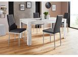 Essgruppe OTTO HOME "Lynn160/Brooke", weiß (antikweiß, schwarz), B:160cm, Sitzmöbel-Sets, Essgruppe, Tisch mit 4 Stühlen