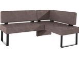 Eckbank OTTO HOME "Oliver mit Metallgestell, Küchenbank", braun (dunkelbraun (arizona 4412), schwarz), B:220cm H:89cm T:160cm, Holzwerkstoff, Massivholz, Polyester, Sitzbänke, Eckbank, verschiedene Bezüge Cord Esszimmerbank OTTOs Choice