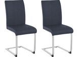 Freischwinger OTTO HOME "Charissa", blau (dunkelblau (capulet 4010), silberfarben, dunkelblau (capulet 4010)), B:44cm H:94cm T:54,5cm, Holzwerkstoff, Metall, Stühle, Freischwinger, Bezug in verschiedenen Qualitäten, maximale Belastbarkeit 120 kg