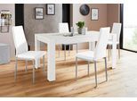 Essgruppe OTTO HOME "Lynn160/Brooke", weiß (weiß, weiß), B:160cm, Sitzmöbel-Sets, Essgruppe, Tisch mit 4 Stühlen