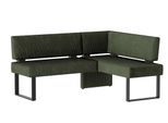 Eckbank OTTO HOME "Oliver mit Metallgestell, Küchenbank", grün (dunkelgrün (castello 8641), schwarz), B:180cm H:89cm T:140cm, Holzwerkstoff, Massivholz, Polyester, Sitzbänke, Eckbank, verschiedene Bezüge Cord Esszimmerbank OTTOs Choice