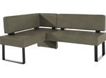 Eckbank OTTO HOME "Oliver mit Metallgestell, Küchenbank", grün (khakifarben (arizona 4421), schwarz), B:200cm H:89cm T:160cm, Holzwerkstoff, Massivholz, Polyester, Sitzbänke, Eckbank, verschiedene Bezüge Cord Esszimmerbank OTTOs Choice
