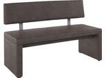 Sitzbank OTTO HOME "Charissa", braun (dunkelbraun (arizona 4412), dunkelbraun (arizona 4412)), B:140cm H:90cm T:53cm, Holzwerkstoff, Massivholz, Sitzbänke, Essbank Sitzbank Polsterbank, mit Lehne, Breite 140, 160 oder 180 cm