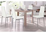 Essgruppe OTTO HOME, weiß (eichefarben sägerau, weiß), Sitzmöbel-Sets, Essgruppe, mit Tisch in Eichefarben Sägerau, Breite 120 cm