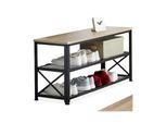 tectake® Schuhregal, Industrial Style, Ablage und 2 Gitterablagen, 101 x 30,5 x 45,5 cm