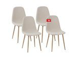 Albatros Esszimmerstuhl FANO mit Stoff Bezug, 4er Set Beige, stilvolles Vintage Design, belastbar mit 110Kg, Polsterstuhl - Moderner Küchenstuhl
