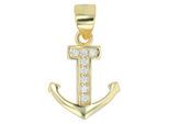 Kettenanhänger ADELIA´S "Damen Anhänger aus 925 Silber mit Zirkonia", gold, Schmuckanhänger, Damen, Silber 925 (Sterlingsilber), Kettenanhänger, Perfekt als Geschenk für besondere Menschen
