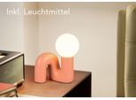 REALITY LEUCHTEN Tischleuchte "QUINN, Keramik Tischlampe m. Glasschirm, Set inkl 2xG9 Leuchtmittel 3W", apricot, 1, H: 21,5cm, 2 Stk., Leuchten, Design Nachttischlampe, Schreibtischlampe Höhe 22cm, Glas Lampenschirm, Tischleuchte