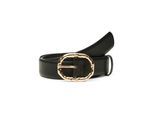 Synthetikgürtel VERO MODA "VMKAJA COATED BELT NOOS", Damen, Gr. 95, schwarz detail:gold, Lederimitat, kontrastfarbene Details, unifarben, Gürtel