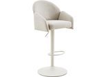 Barhocker HELA "HOLLY", beige, creme, B:51,5cm H:96cm T:53cm, 100% Polyester, Hocker, Barhocker, 360 drehbar, Höhenverstellbar, Armlehnen, Gestell angepasst an Bezug