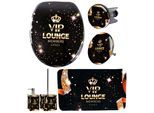 Badaccessoire-Set SANILO "VIP Lounge", schwarz, Massivholz, Badaccessoires-Sets
