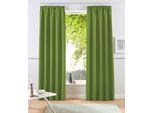Vorhang OTTO HOME "Raja, Gardinen mit Kräuselband, Vorhänge Wohnzimmer" Gr. 1, grün, B:140cm H:145cm, Polyester, Recyceltes Material, Gardinen, 2er-Set, Bestseller, einfarbig, modern, pflegeleicht, Mikrofaser